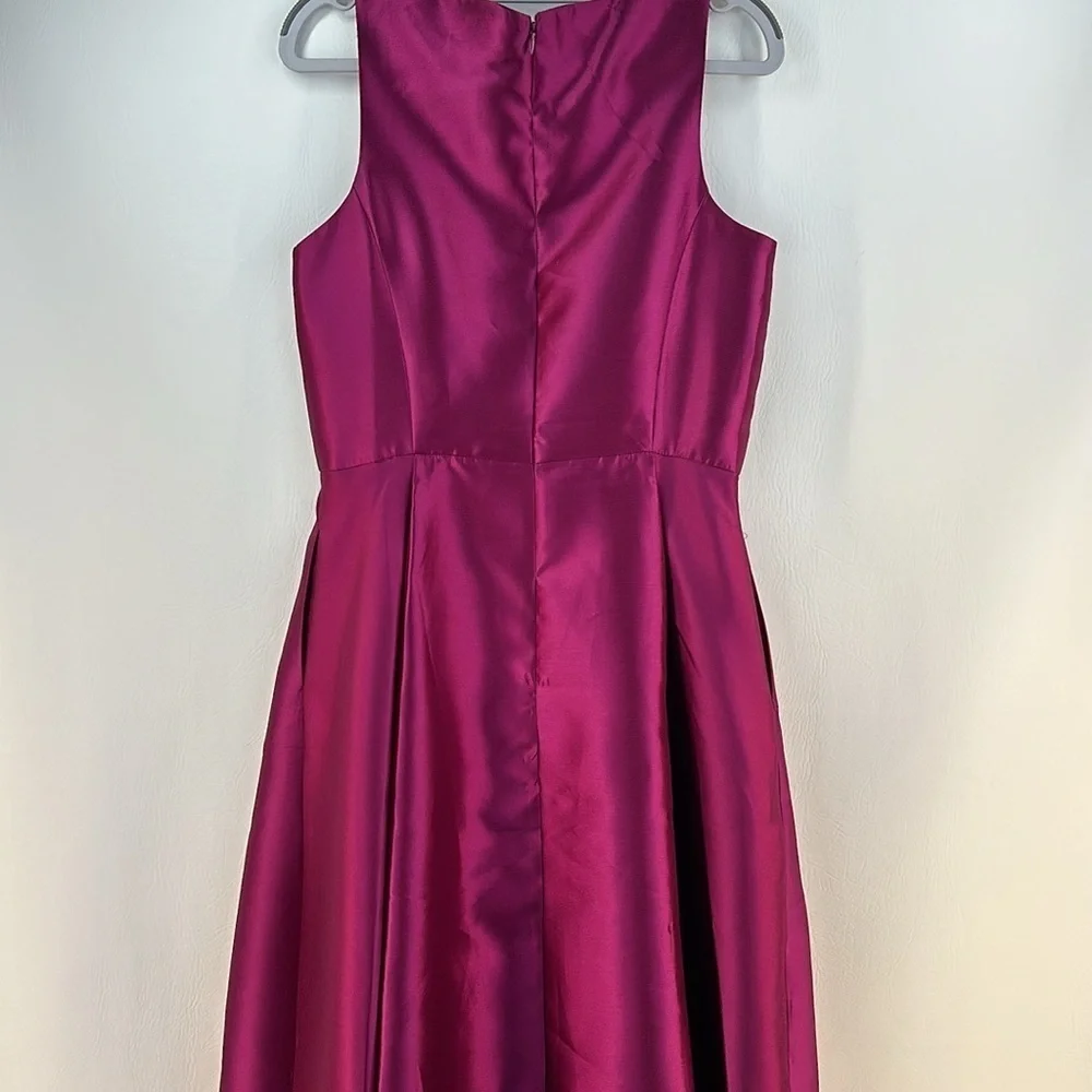 Tahari Sleeveless Satin High Low Maxi Dress - Picture 5 of 9